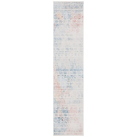 Safavieh 2 x 11 ft. Tulum Bohemian Runner Power Loomed Rug Ivory & Terracotta TUL263A-211
